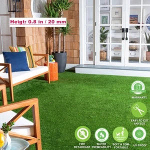 3.3x5ft Artificial Fake Synthetic Grass Rug Garden Landscape Lawn Carpet Mat - Picture 1 of 9