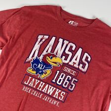 Kansas Jayhawks KU T Shirt Tee Graphic Short Sleeve Adult NCAA XL Red Mens
