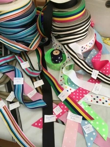 5 yards Vintage stripes., Polka Dots Grosgrain 1.5" Wide Ribbon 38 mm - Picture 1 of 28