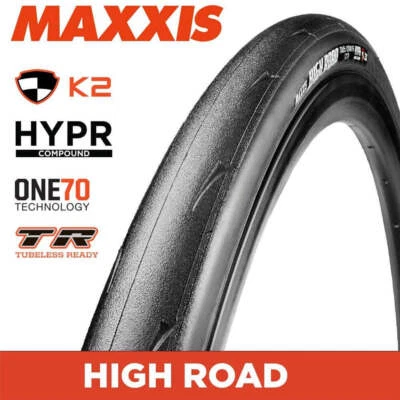 Maxxis High Road 700 x 25C Tubeless Ready Folding Road Tyre 170TPI HYPR ZK - image 1 of 4