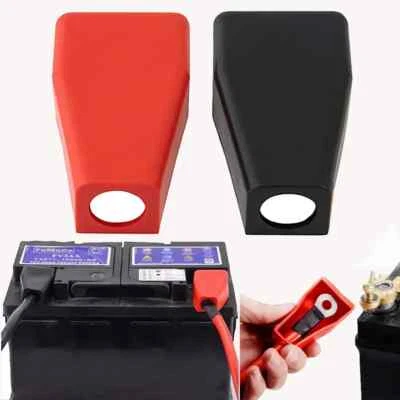 1 Pair Car Battery Negative Positive Terminal Covers Cap Insulating Protector - Image 1 of 4