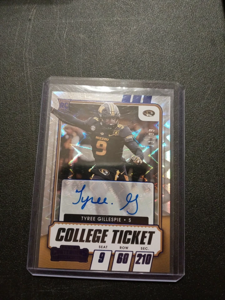 Tyree Gillespie 21 Contenders Draft Auto Autograph Blue Foil #D 11/39 MIZZOU - Image 1 of 1