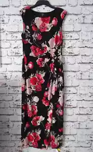 New Joanna Hope Ladies Black Floral Print Maxi Dress Size 16 - Picture 1 of 2