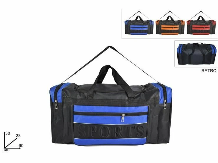 Borsa Borsone Sport Palestra Fitness Con Tracolla Tasche Laterali dfh