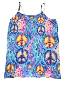Kurve by Idea girls blue peace sign seamless cami ONE SIZE (4-6x) - Picture 1 of 2