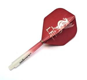 LIVERPOOL DART FLIGHTS & UNICORN GRIPPER 3 ROT/WEISS 2 TON STIELE - Bild 1 von 2