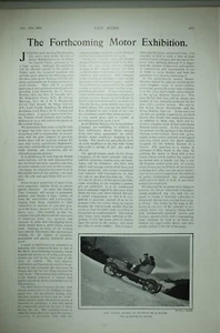 1904 Impresión Próxima Exposición De Motores Snowdon En Motor - Imagen 1 de 1