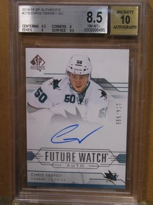 CHRIS TIERNEY 2014-15 SP Authentic Future Watch Rookie Auto /999 BGS Graded 8.5 - Image 1 of 2