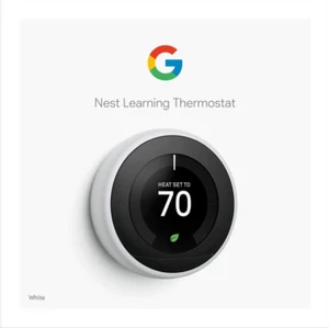 Google Nest Learning Thermostat Smart WLAN Thermostat - Weiß T3017US - Bild 1 von 4