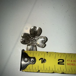 Vtg Beau Sterling Silver 925 Dogwood Flower Brooch, 1.5” - Picture 1 of 4
