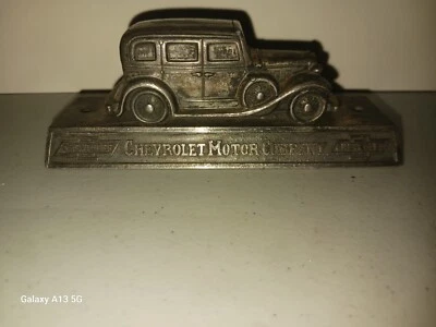 De colección Chevrolet Motor Hierro Fundido Exhibición Premio 1932 Pisapapeles/Soporte Pamplet Foto 1 de 4