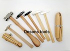 set of 6 hammers + wooden clamps for metal jewellers tools,watch makers,diy