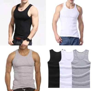 Paquete de 6-12 camisetas sin mangas para hombre 100 % algodón camiseta A esposa batidora camisetas interiores talla S-4XL - Imagen 1 de 8