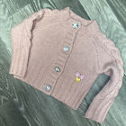Girls Pink Angels Face Cardigan Age 1-2 Years New Tags Glass Buttons Kylie