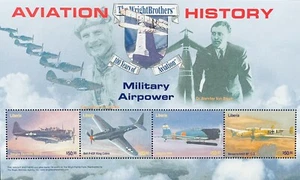 LIBERIA 100TH ANNIVERSARY OF AVIATION STAMPS SHEET 2003 MNH MILITARY AIRPOWER - Picture 1 of 1