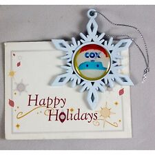 Cox Communications Logo Branded Metal Snowflake Christmas Ornament with Envelope