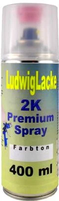 LUDWIGLACKE 2K Peinture Spray Avec Durcisseur pour VW/Audi LH9D Damusoweiss 400ml Brillant