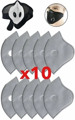 10 x Activated Carbon Filters Replacement For Face Mask Cycling Anti Pollution
