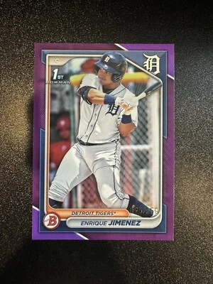 2024 Bowman Purple Refractor 1st Prospect Enrique Jimenez 95/250 Detroit Tigers - Image 1 of 2