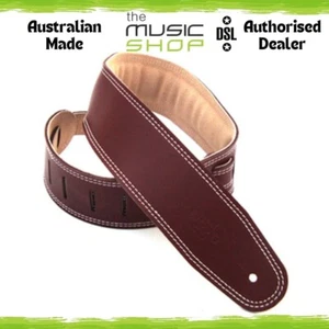 DSL 2.5" GES Padded Suede Leather Guitar Strap, Maroon/Beige - GES25-16-3 - Picture 1 of 1