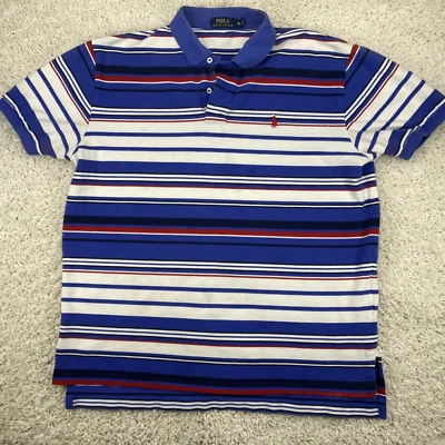 Polo Ralph Lauren поло рубашка мужская XL красный белый синий в полоску Colorblock - Изображение 1 из 4