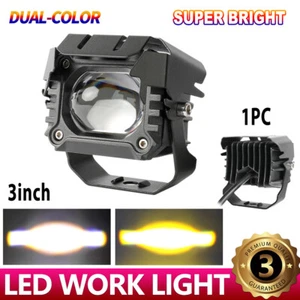 3inch Yellow/White LED Work Light Cube Pods Spot Flood Driving Fog Lamp Offroad - Picture 1 of 9