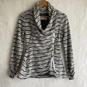 Anthropologie Saturday Sunday Sweater Asymmetrical Women's Small S Gray White - Picture 1 of 8