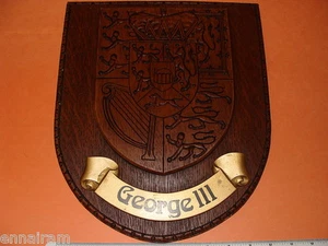 Coat of Arms King George III Heraldry British Royal Crest Wall Plaque Vintage - Picture 1 of 5