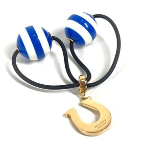 MIUMIU Rhinestone Logo border hair accessory Hair rubber Metal blue/White - Picture 1 of 9