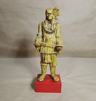 Vintage Apache Geronimo “Never Say Die!" Resin Statue 6.75” By J. Giuffre  - Image 1 of 3