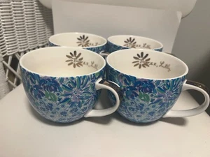Lot 4 vintage mugs Pre-1984 Lilly Pulitzer Rousseau Lion floral 14 Oz. Mug - Bild 1 von 1