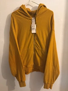 BDG Urban Outfitters sperrig gelb Reißverschluss Hoodie Sweatshirt neu mit Etikett Größe Large - Bild 1 von 15