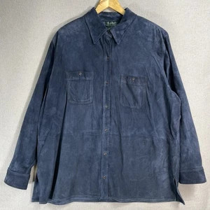 VINTAGE Lauren Ralph Lauren Leder Wildleder Hemd Jacke Damen Oversized Large - Bild 1 von 20