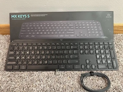 Logitech MX Keys S Wireless Keyboard for PC and Mac Backlit keys Black - Image 1 of 4