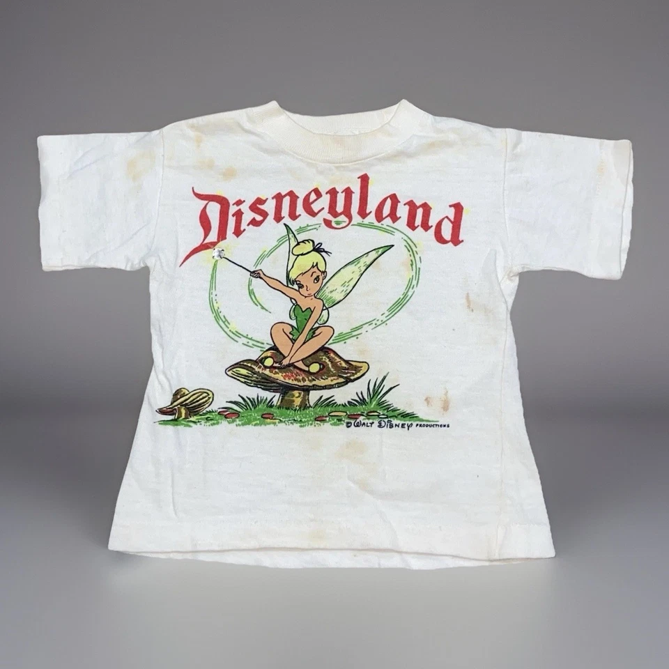 Camiseta vintage de los años 50 Tinker Bell Disney años 50 Peter Pan película promoción niño pequeño rara Foto 1 de 4