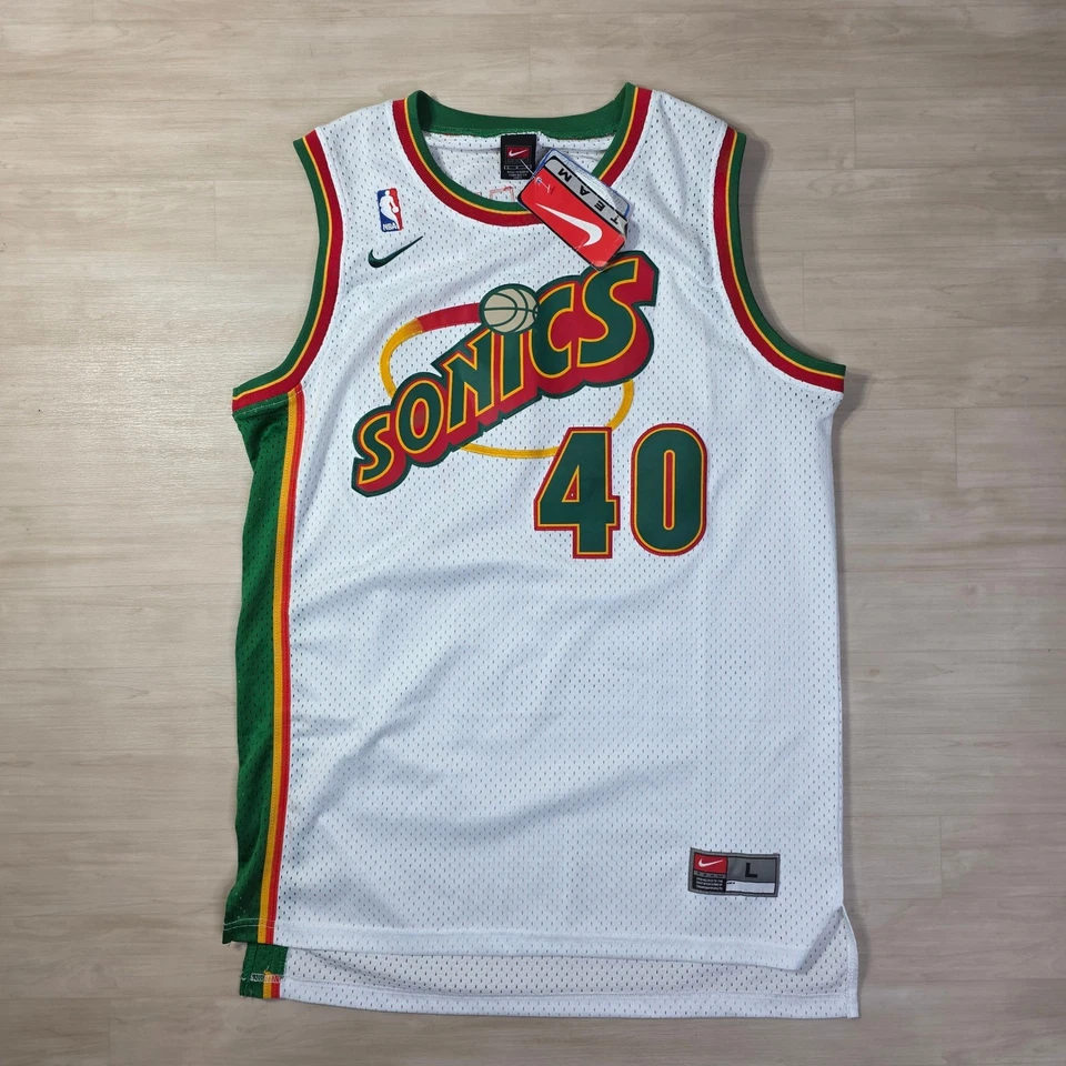 Camiseta deportiva vintage Nike Shawn Kemp Seattle Supersonics Sonics #40 talla grande nueva Foto 1 de 4