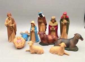 Vintage Krippenfiguren Set Hong Kong ART Kunststoff 11 Teile - Bild 1 von 12
