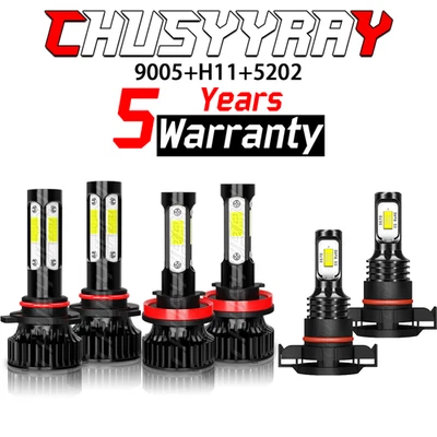 For GMC Canyon 2015-2022 6x 8000K LED Headlight Hi/Lo Beam + Fog Light Bulbs Kit - Image 1 of 4