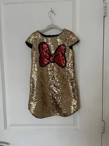 Disney Gold Sequin Girls Minnie Mouse Dress Sz 4 - Picture 1 of 5