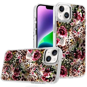 For iPhone 13/14 Case Cute In Mold Design w/ Metallic Buttons + Tempered Glass - Picture 1 of 24