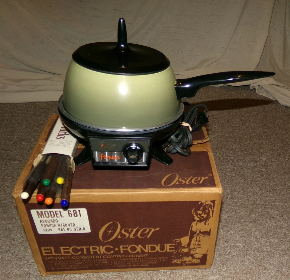 Very Nice Vintage Oster Electric Fondue Set, with Forks Used ONE Time LOOK !!!!! - image 1 of 1