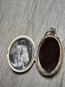 Antikes Sterling Silber Medaillon mit altem Foto - Bild 1 von 7