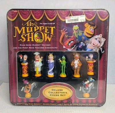The Muppet Show Deluxe Collector's Chess Set Complete Tin Kermit Miss Piggy S1 - Image 1 of 4