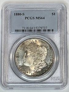 1880-S Morgan Silver Dollar $1 PCGS MS64 - Picture 1 of 2