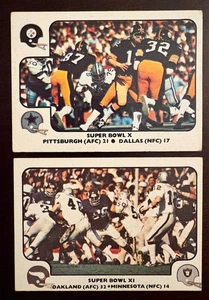 Lot of (2) 1977 Fleer Team Action Super Bowl X (66) XI (67) Cowboys Steelers - Picture 1 of 2