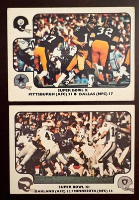 Lot of (2) 1977 Fleer Team Action Super Bowl X (66) XI (67) Cowboys Steelers - Image 1 of 2