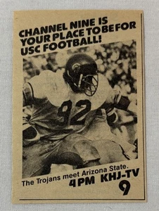 Pequeño anuncio de fútbol americano de televisión KHJ 5 de octubre de 1980 ~ USC vs ESTADO DE Arizona - Imagen 1 de 1