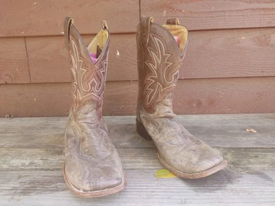 Botas de cuero para hombre Roper Sidewinder ocultas con punta cuadrada marrón talla 13 EE Foto 1 de 4