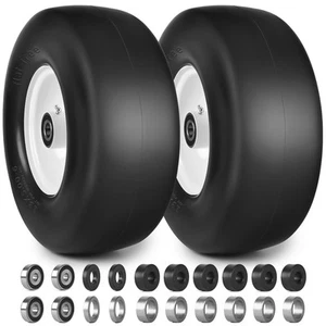 13x5.00-6 Flat Free Lawn Mower Tires and Wheels 3/4" 5/8" 1/2" Ball Bearings, - Imagen 1 de 6