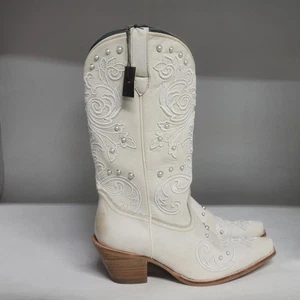 Shyanne Denisse Western Boot White Womens Size 8.5B - Picture 1 of 10